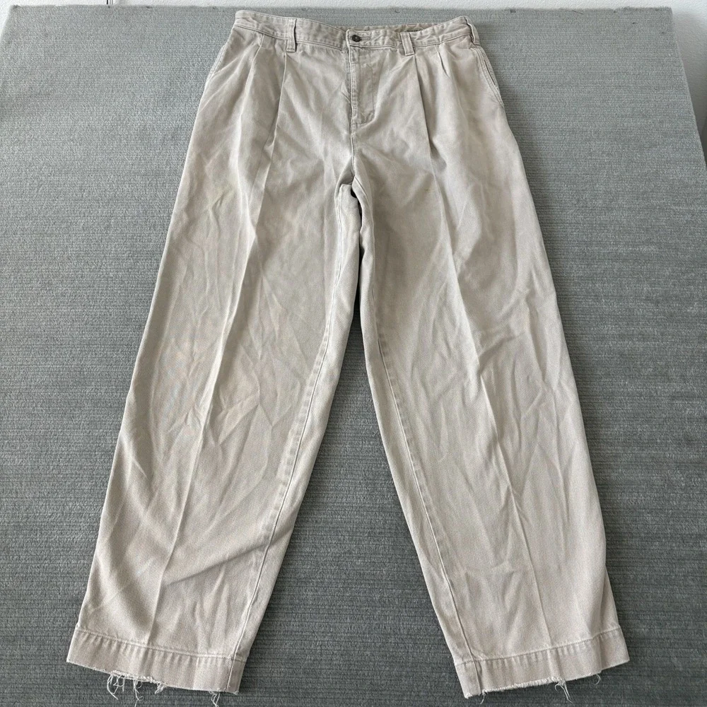 Vintage 90s Y2K Abercrombie Fitch Chino Pants Men 36x32 Loose Baggy Pleated